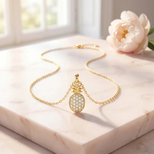 Crystal Pineapple Pendant Necklace