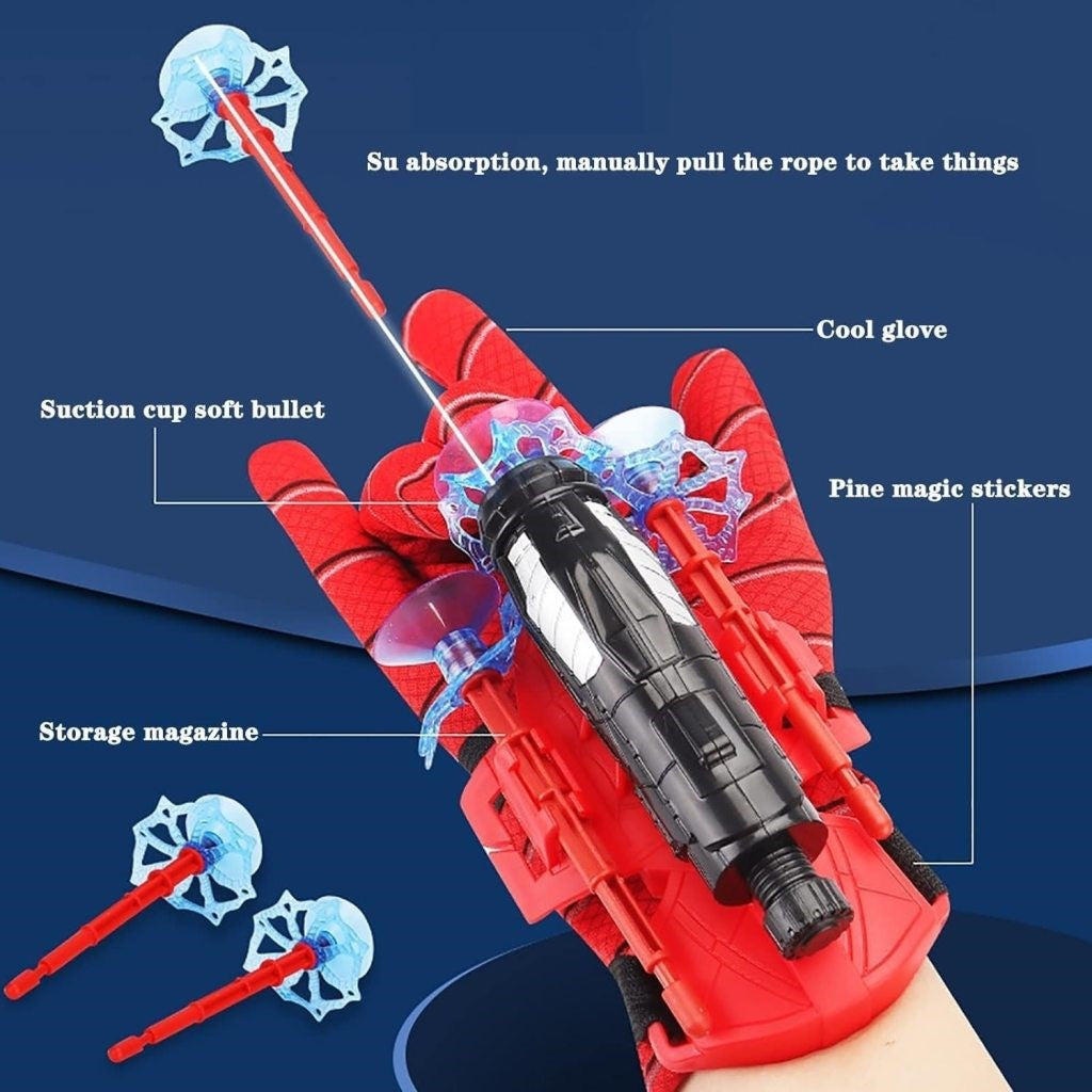 Judi Spider Web Shooter Toy for Kids | Superhero Wrist Launcher with Suction Cup Darts